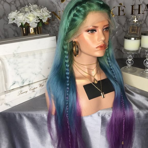 100% Human Hair Lace Front Wig "Mermaid" 22" inch - Picture 4 of 5